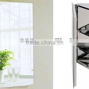 Wall mounted Stainless Steel Corner Mirror Cabinet with ed fluorescent