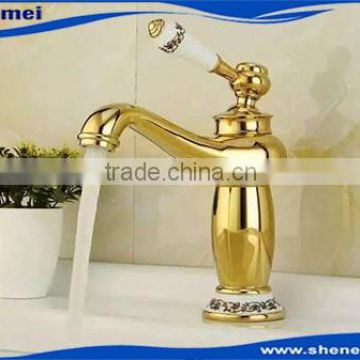 Grace Model High-end Brass Golden Wash Basin Mixer Tap