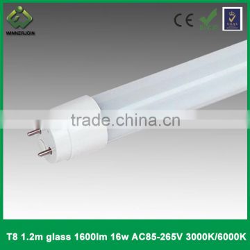 1.2m 18W T8 LED Tube with Glass Cover warm white 1600LM 3000K with 2 years warranty