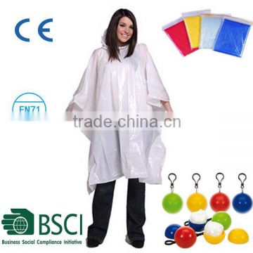 Wholesale Cheap PVC/PE Rain Poncho /2015 Promotional Disposable Rain Poncho,Raincoat