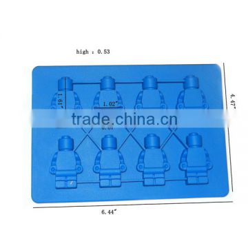 Newest Design!!! BPA Free Various Colors Silicone Minifigure Robot Ice Cube Tray