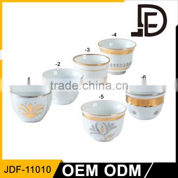 Drinkware embossed gold vintage tea cup set, cheap tea cup sets, islamic tea set
