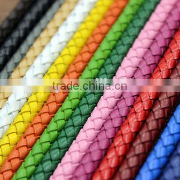 2016 handmade weave real leather 5mm long lanyard / real leather rope