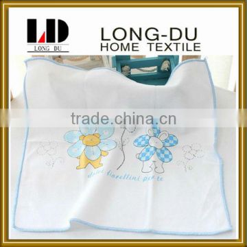 hot sale funny design white soft 100% cotton handkerchief