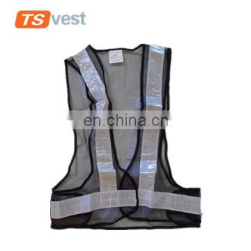 Mesh fabric grey running reflective vest for sports