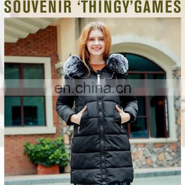 2017 new winter thickening students horns buckle long paragraph feather cotton coats coat cotton jacket S1023