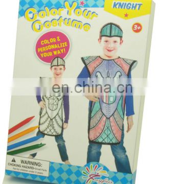 DIY painting non-woven knight cosplay costume for kids