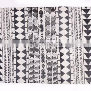 Indian Carpet 100% Cotton Rug Diamond Weave Indigo Black White 90x150 Cm 3x5 Ft Quayside Home