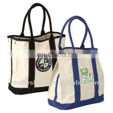 Heavyweight Natural Canvas Tote with Color Cotton Trim