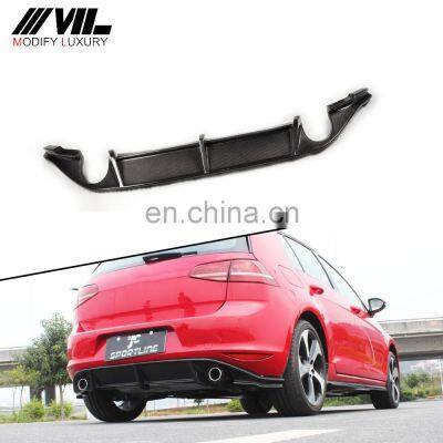 Car Parts Carbon Fiber Rear Diffuser for VW Golf VII MK7 GTI