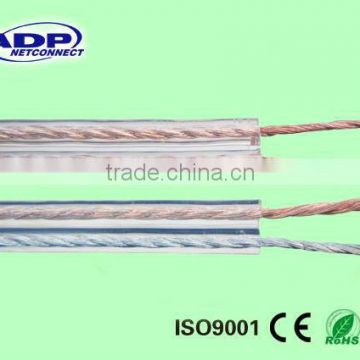 PVC transparent 2 core speaker cable from manufacturer