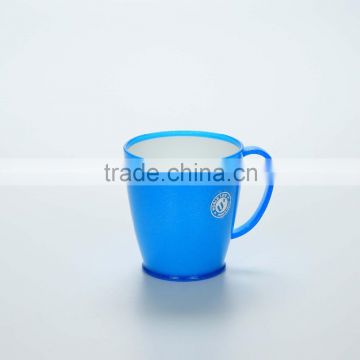 Reusable Cartoon Plastic Cups with handle --Blue