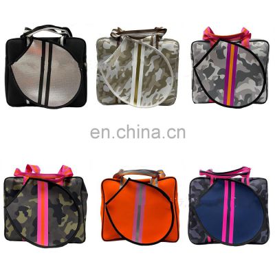 Custom Fashion Perforated Neoprene Beach Handbag Badminton Racquet Holder Tennis Racket Bag for women