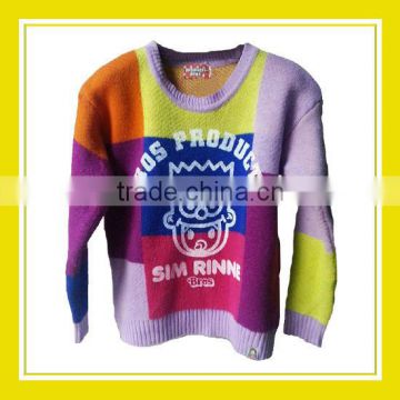 2016 Fashion Products Bros Baby Rinne Women Printed Colorful Long Sleeve Knitted Sweater