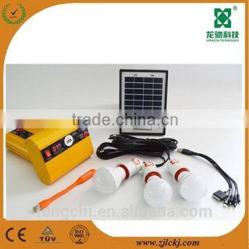 Small Solar Indoor Lighting System 2w6v solar panel system with usb mini light and cellphone charge