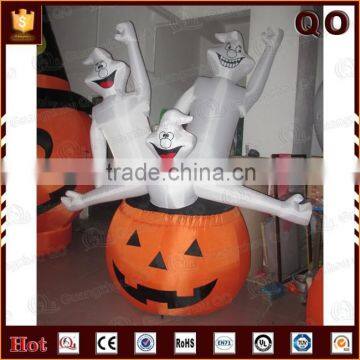 Advertising lively inflatable ghost and pumpkin for sale