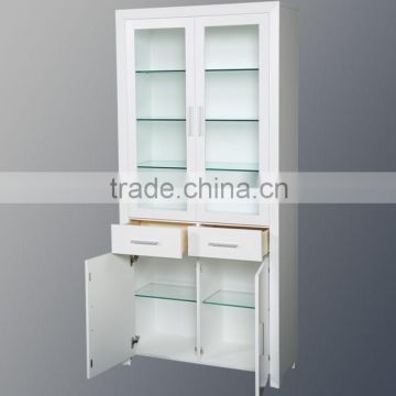 Modern design white wooden file cabinet design with showcase for European