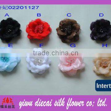 Top sale handmade textile flower brooch accessory