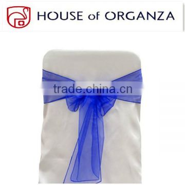 New Style Blue Organza Chair Sashes for Banquet