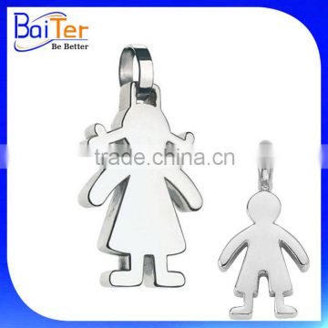 Wholesale fashion 925 sterling silver&stainless steel baby girl pendant