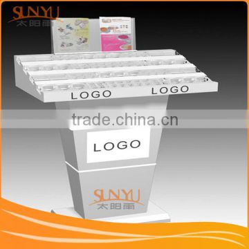 Custom Retail Flooring Display Stands Acrylic Storage Trays For Makeup Printing Color Logo