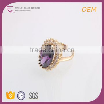 R63504I01 Style Plus Design Large Ring Latest Gold Finger Ring Designs With Gemstone Fashion Ring For Girls