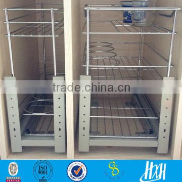 3 tiers Metal Pullout Kitchen Drawer Basket, pullout basket made in Guangzhou