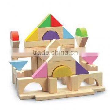colorful wooden house building blocks