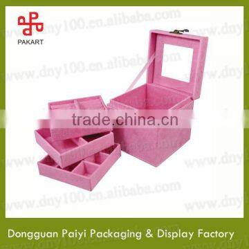 Wonderful wooden store retail jewelry box with mirror