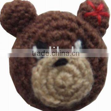 bear head hand crochet toy