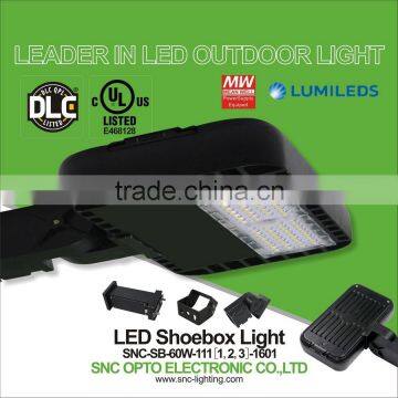 5 years warranty WW/NW/CW Color Temperature led shoebox light 60w dlc