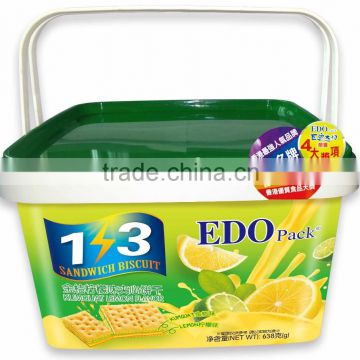 Gift package!! EDO PACK 638g 3+2S Soda Sandwich sweet biscuit(Kumquat lemon flavour)