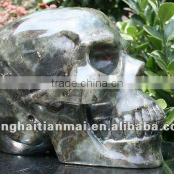 Large Natural Obsidian Crystal Skull/Perfect Clear Quartz Rock Crystal Alien Skull wholesale