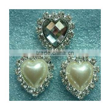 factory wholesale heart shaped rhinestone button