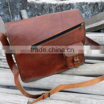 Hand Made Leather Messenger genuine LeatherLaptop Messenger Bag for Men and Women