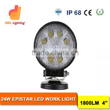 Car accessories 24W led round work light offroad 4inch 4x4 led driving work light IP68 waterproof