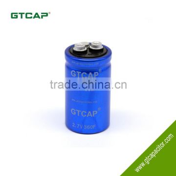 GTCAP ultracapacitor 2.7v 360f with screw in terminal