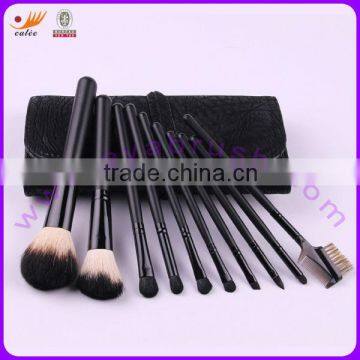 Atracctive 10pcs travling design of makeup brush sets with natural hair