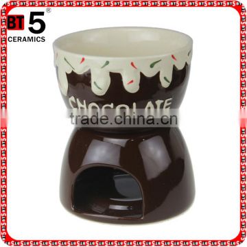 hand painting ceramic chocolate fondue set
