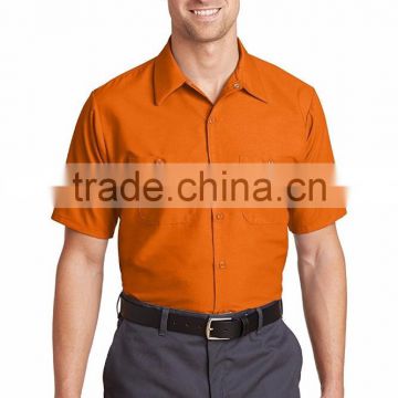 Factory Custom Logo Short Sleeve Shirt Uniform Work Clothes Cotton Mechanic Workwear In Baoding
