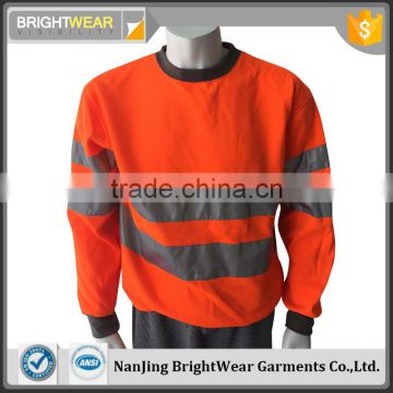 Polyester inner brush fleece jacket safety sweatshirt meet EN ISO20471