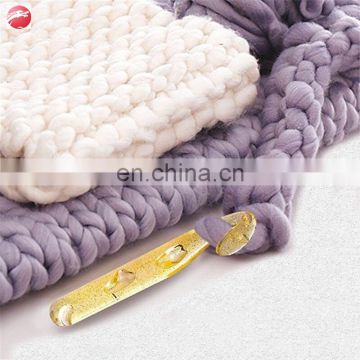 Newest ergonomic handle colorful plastic wool knitting loom crochet hook