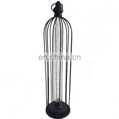 Home Decoration cylinder candle holder Black Tall Wire metal  LED Candle Holder