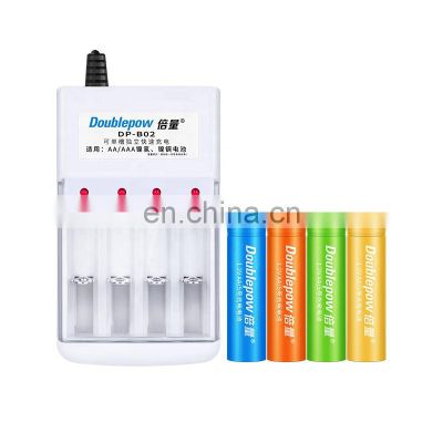 Best price 4 slots rechargeable aa battery charger with 4 pcs aa batteries