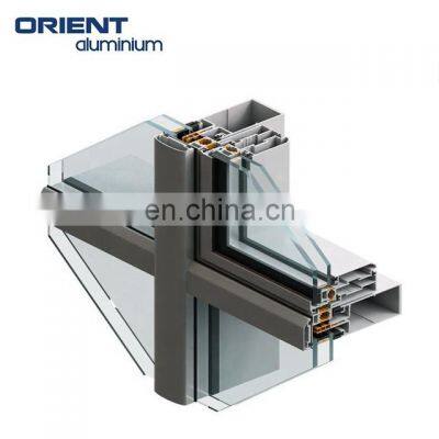 Hidden frame aluminium curtain wall profile from shan dong factory