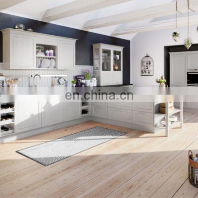 shaker style wooden white cabinets kitchen design