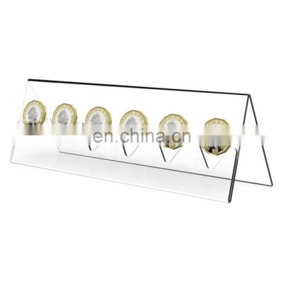 6 Coin Display Rack Coin Collector Holder Clear Acrylic Coin Display Stand