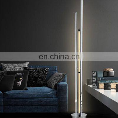 HUAYI New Model Office Bedroom Indoor Decoration Iron Aluminum Corner LED Floor Lamps