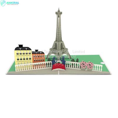 Paris Love Scene Eiffel Tower 3D Greeting Card Best 3D Gift Cards for Parents on Valentine’s Day