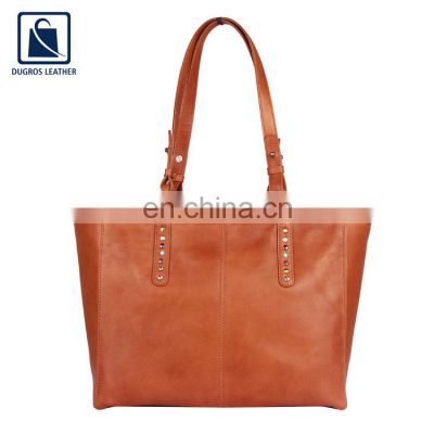 Wide Range of Anthracite Fitting and Matching Stitching Fashion Designer Genuine Leather Handbag for Women
